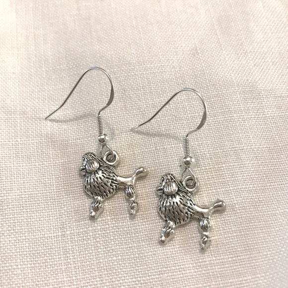 Poodle Silver Earrings Sterling - Picture 2 of 4